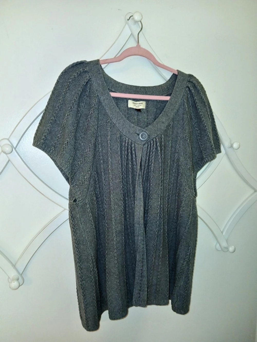 Sonoma Short Sleeve Knit Sweater in Gray Size 3X